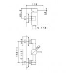 Newform Mini-X Bateria prysznicowa jednouchwytowa ścienna chrom 61355.21.018