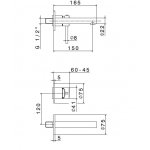Newform Mini-X Bateria umywalkowa ścienna jednouchwytowa część zewnętrzna chrom 61328E.21.018