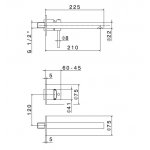 Newform Mini-X Bateria umywalkowa ścienna jednouchwytowa z długą wylewką część zewnętrzna chrom 61330E.21.018