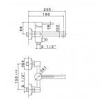 Newform Mini-X Bateria wannowa jednouchwytowa ścienna z automatycznym przełącznikiem wanna/prysznic chrom 61340.21.018