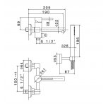 Newform Mini-X Bateria wannowa ścienna z zestawem prysznicowym PVC chrom 61340C.21.018