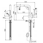 Newform Moony Bateria zlewozmywakowa jednouchwytowa z obrotową i wyciąganą wylewką chrom 3110.21.018