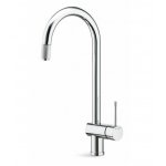 Newform Moony Bateria zlewozmywakowa jednouchwytowa z obrotową i wyciąganą wylewką chrom 3125.21.018