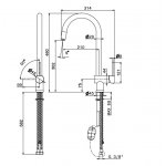 Newform Moony Bateria zlewozmywakowa jednouchwytowa z obrotową i wyciąganą wylewką chrom 3125.21.018