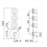 Newform Multiutenza Bateria prysznicowa termostatyczna podtynkowa z trzema wyjściami część zewnętrzna chrom 67600E.21.018