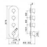 Newform Multiutenza Bateria prysznicowa termostatyczna podtynkowa z trzema wyjściami część zewnętrzna chrom 67603E.21.018