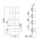 Newform Multiutenza Bateria prysznicowa termostatyczna podtynkowa z trzema wyjściami część zewnętrzna chrom 67640E.21.018
