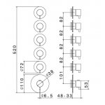 Newform Multiutenza Bateria prysznicowa termostatyczna podtynkowa z pięcioma wyjściami część zewnętrzna chrom 67602E.21.018