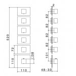 Newform Multiutenza Bateria prysznicowa termostatyczna podtynkowa z pięcioma wyjściami część zewnętrzna chrom 67642E.21.018