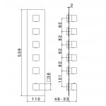 Newform Multiutenza Bateria prysznicowa termostatyczna podtynkowa z pięcioma wyjściami część zewnętrzna chrom 67645E.21.018