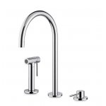 Newform N21 Bateria zlewozmywakowa jednouchwytowa 3-otworowa z obrotową wylewką chrom 71730.21.018