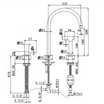 Newform N21 Bateria zlewozmywakowa jednouchwytowa 3-otworowa z obrotową wylewką chrom 71730.21.018