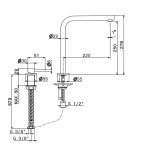 Newform N21 Bateria zlewozmywakowa jednouchwytowa 2-otworowa z obrotową wylewką chrom 71720.21.018
