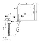 Newform N21 Bateria zlewozmywakowa jednouchwytowa 2-otworowa z obrotową i wyciąganą wylewką chrom 71725.21.018