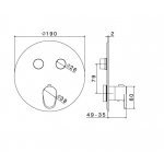 Newform Nio Bateria prysznicowa termostatyczna podtynkowa z dwoma wyjściami część zewnętrzna chrom 70423E.21.018