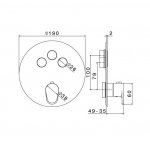 Newform Nio Bateria prysznicowa termostatyczna podtynkowa z trzema wyjściami część zewnętrzna chrom 70424E.21.018