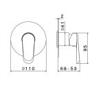 Newform Nio Bateria prysznicowa jednouchwytowa podtynkowa z jednym wyjściem część zewnętrzna chrom 68975E.21.018