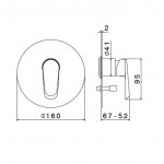 Newform Nio Bateria prysznicowa jednouchwytowa podtynkowa z dwoma wyjściami część zewnętrzna chrom 68970E.21.018