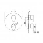 Newform Nio Bateria prysznicowa termostatyczna podtynkowa część zewnętrzna chrom 67698E.21.018