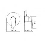 Newform Nio Bateria prysznicowa jednouchwytowa podtynkowa z trzema wyjściami część zewnętrzna chrom 68975E.21.018