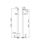 Newform Nio Bateria umywalkowa z kolumną podłogowa część zewnętrzna chrom 68918E.21.018
