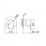Newform Nio Przełącznik podtynkowy część zewnętrzna chrom 67696E.21.018