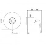 Newform O\'Rama Bateria prysznicowa jednouchwytowa podtynkowa z jednym wyjściem część zewnętrzna chrom 68476E.21.018