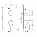 Newform O\'Rama Bateria prysznicowa jednouchwytowa podtynkowa z przełącznikiem na dwa wyjścia część zewnętrzna chrom 67693E.21.018
