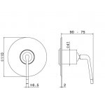 Newform O\'Rama Bateria prysznicowa jednouchwytowa podtynkowa z przełącznikiem 3-drożnym część zewnętrzna chrom 68476E.21.018