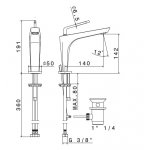 Newform O\'Rama Bateria umywalkowa jednouchwytowa z korkiem chrom 68410.21.018