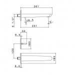Newform O\'Rama Bateria umywalkowa ścienna jednouchwytowa z długą wylewką część zewnętrzna chrom 68430E.21.018