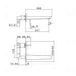 Newform O\'Rama Bateria umywalkowa ścienna jednouchwytowa z długą wylewką część zewnętrzna chrom 68431E.21.018