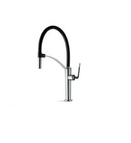 Newform O’Rama Bateria zlewozmywakowa jednouchwytowa z obrotową i regulowaną wylewką chrom/czarny mat 68730.05.093