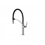 Newform O’Rama Bateria zlewozmywakowa jednouchwytowa z obrotową i regulowaną wylewką 2-strumienna chrom/czarny mat 68735.05.093