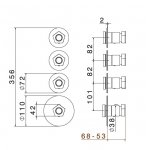 Newform Park L.E. Bateria prysznicowa termostatyczna podtynkowa z trzema wyjściami część zewnętrzna chrom/czarny mat 69800E.05.093