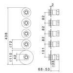 Newform Park L.E. Bateria prysznicowa termostatyczna podtynkowa z czterema wyjściami część zewnętrzna chrom/czarny mat 69801E.05.093