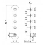 Newform Park L.E. Bateria prysznicowa termostatyczna podtynkowa z czterema wyjściami część zewnętrzna chrom/czarny mat 69804E.05.093