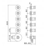 Newform Park L.E. Bateria prysznicowa termostatyczna podtynkowa z pięcioma wyjściami część zewnętrzna chrom/czarny mat 69802E.05.093