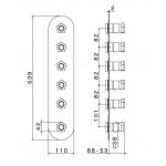 Newform Park L.E. Bateria prysznicowa termostatyczna podtynkowa z pięcioma wyjściami część zewnętrzna chrom/czarny mat 69805E.05.093