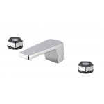 Newform Park Limited Edition Bateria umywalkowa 3-otworowa z korkiem z małą wylewką chrom/czarny mat 69707.05.093