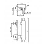 Zucchetti Helm Bateria natryskowa podtynkowa pokrętła gorące/zimne element zewnętrzny inox ZHM738.X