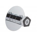 Newform Park Limited Edition Bateria prysznicowa termostatyczna podtynkowa z jednym wyjściem część zewnętrzna chrom/czarny mat 69807E.05.093