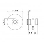 Newform Park Limited Edition Bateria prysznicowa termostatyczna podtynkowa z jednym wyjściem część zewnętrzna chrom/czarny mat 69807E.05.093