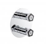 Newform Park Limited Edition Bateria prysznicowa termostatyczna podtynkowa część zewnętrzna chrom/czarny mat 69808E.05.093