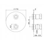 Newform Park Limited Edition Bateria prysznicowa termostatyczna podtynkowa część zewnętrzna chrom/czarny mat 69808E.05.093