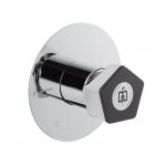 Newform Park Limited Edition Bateria prysznicowa jednouchwytowa podtynkowa z przełącznikiem 3-drożnym część zewnętrzna chrom/czarny mat 69775E.05.093