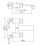 Newform Park Limited Edition Bateria wannowa ścienna z automatycznym przełącznikiem wanna/prysznic chrom/czarny mat 69740.05.093