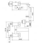 Newform Park Limited Edition Bateria wannowa ścienna z zestawem prysznicowym chrom/czarny mat 69740C.05.093