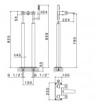 Newform Park Limited Edition Bateria wannowa podłogowa z kolumnami z zestawem prysznicowym chrom/czarny mat 69785C.05.093