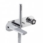 Newform Park Limited Edition Bateria wannowa ścienna z zestawem prysznicowym chrom/czarny mat 69771.05.093